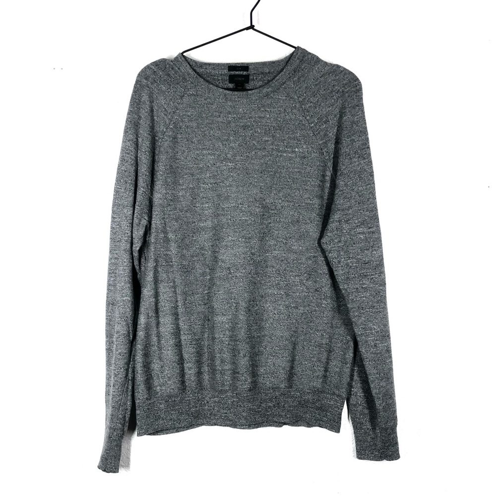 J Crew Gray Knit Crew Sweater Slim Fit 🐺